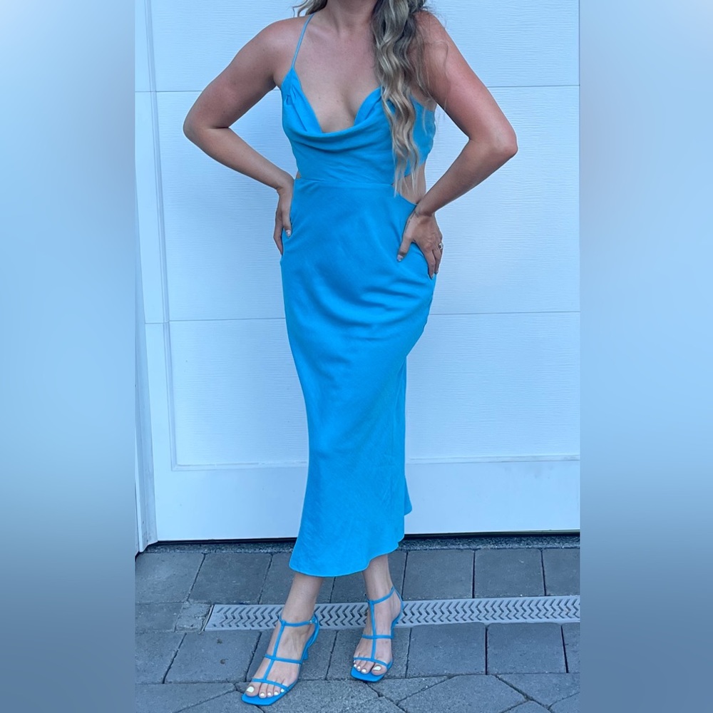 RUNAWAY aqua blue dress, size: medium